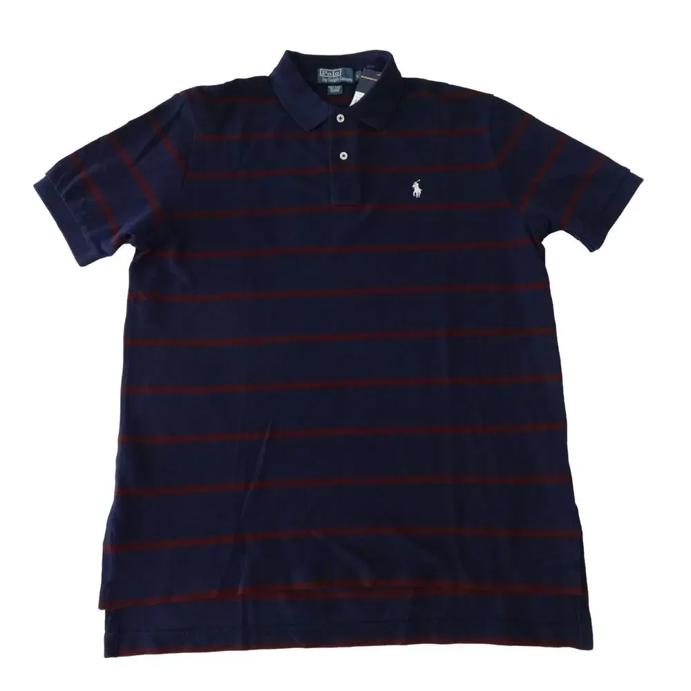 Ralph Lauren Y2K 90s Vintage Striped Golf Polo Shirt Men's Large